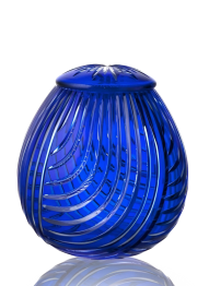 Kristall-Urne Linum - Blau 23 cm