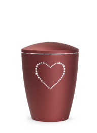 Zvířecí urna Elegance Heart, rubín 1,5l