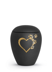Zvířecí urna Verona Heart - Černá 1,5l