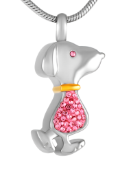 Wisiorek na prochy Piesek – Pink