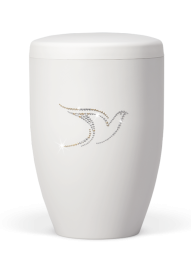 Ekologiczna urna Krystal, gołąb, biała