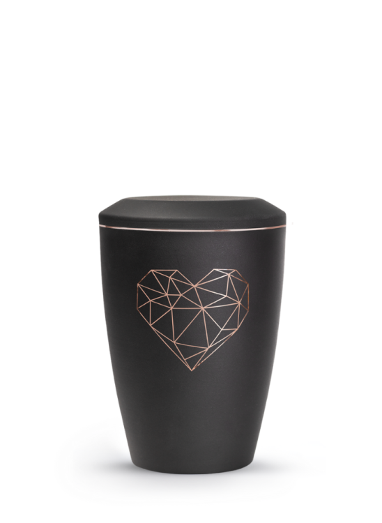 Zvířecí urna Karat Heart - Černá 0,5l