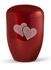 Ekologická urna Karat Hearts II, červená, srdce