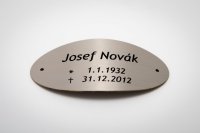 Silbernes Messingschild – oval