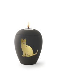 Zvířecí urna Siena Cat se svíčkou - Grafitová 0,5l