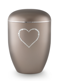 Ekologická urna Crystal Srdce, fumé, motiv
