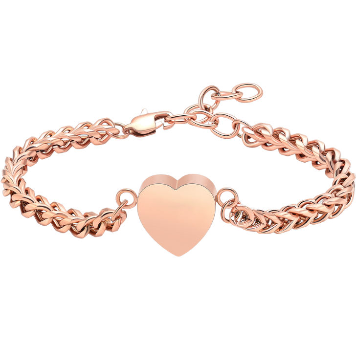 Bransoletka z zawieszką Serce - Różowe Złoto