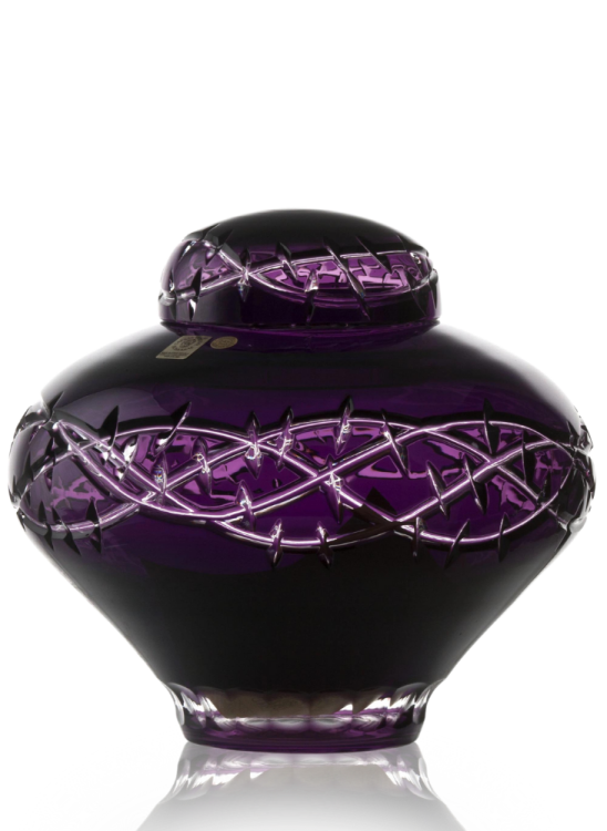 Křišťálová urna Spiny - Ametyst 22,5 cm