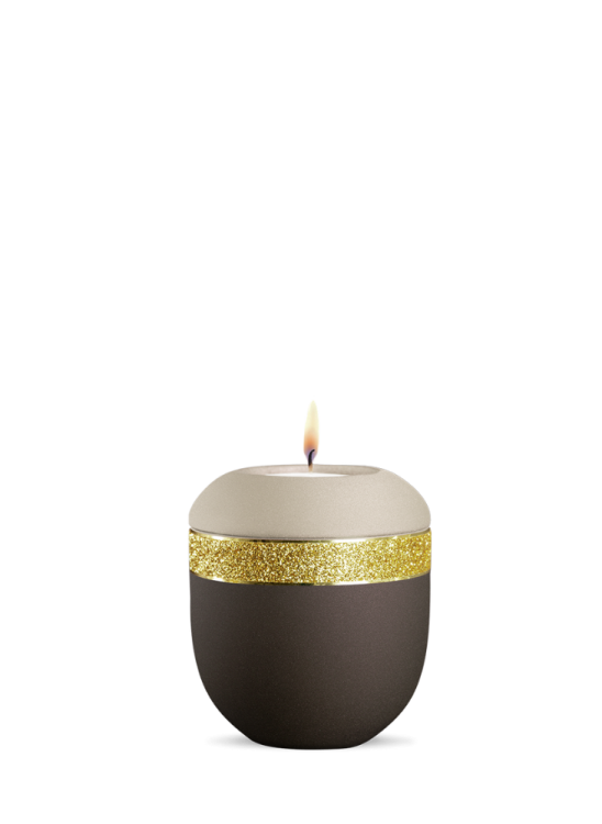 Keramik-Mini-Urne Glamour Gold - Siena/Champagne