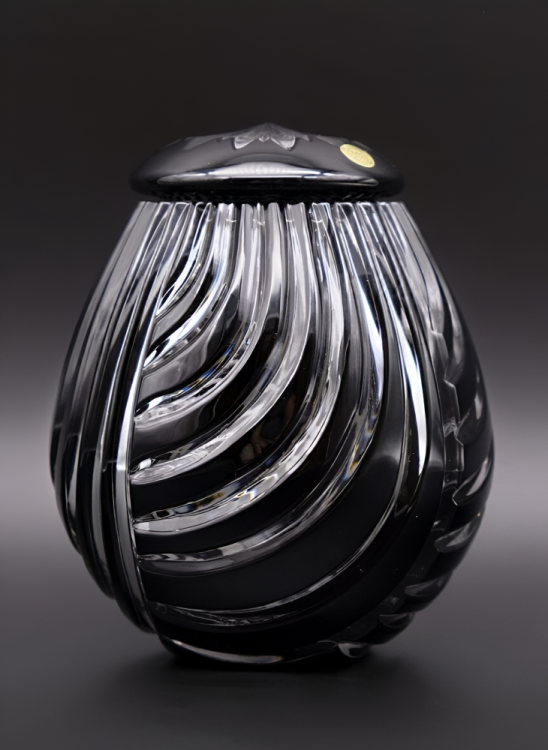 Kristall-Urne Linum - Schwarz 14,5 cm