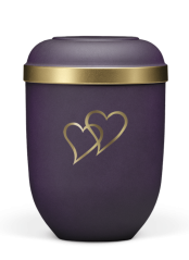 Ökologische Urne Velvet Heart, violett, Herz