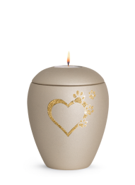 Zvířecí urna Verona Heart se svíčkou - Champagne 1,5l