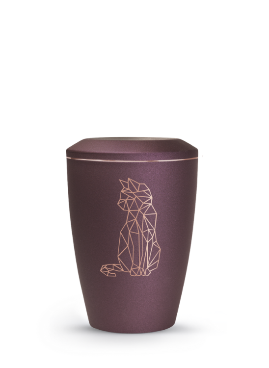 Zvířecí urna Karat Cat - Berry 0,5l