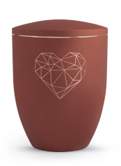 Ekologická urna Geometric, červená, srdce, ozdobný proužek