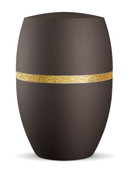Ekologická urna Glamour Gold, siena, ozdobný opasok