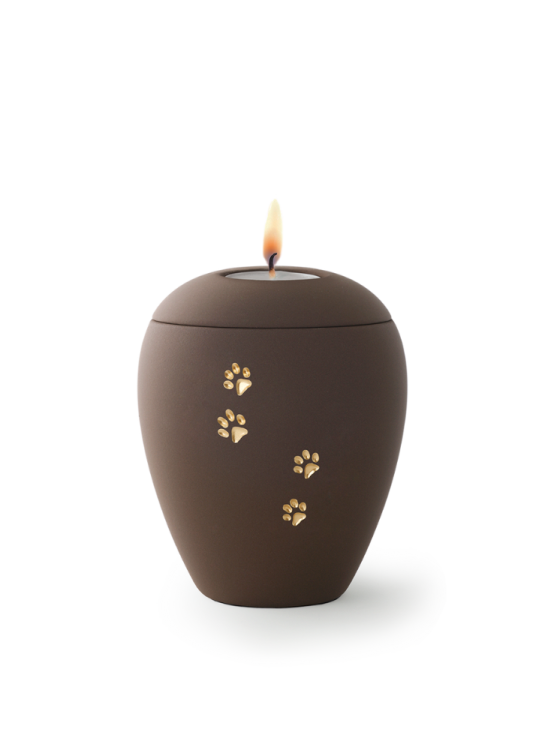 Siena Paws Tierurne mit Kerze – Café 0,5 l