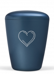 Ekologická urna Heart, modrá, srdce