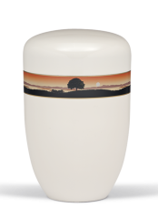 Metalowa urna Royal White, krajobraz