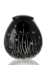 Křišťálová urna Heyday - Černá 23 cm