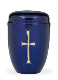 Kovová urna Faith Modrá, kříž II