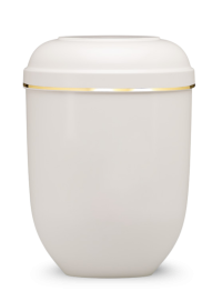 Ekologiczna urna Classic – Biała/Złoty pasek