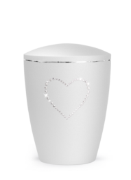 Zvířecí urna Elegance Heart, bílá 2,8l