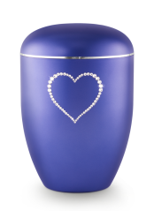 Ekologická urna Crystal Srdce, violet, motiv