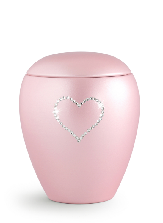 Zvířecí urna Crystal  Heart - Rose 2,8l