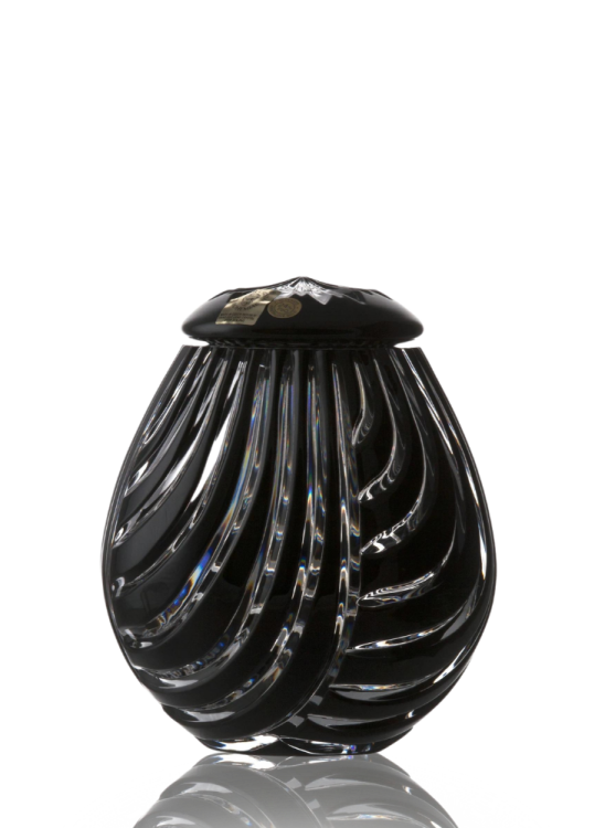 Křišťálová urna Linum - Černá 14,5 cm