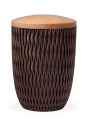 Ökologische Urne Carrea – Braun/Lindenholz