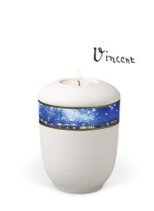 Ceramiczna mini urna Van Gogh - Gwiaździsta noc/biała