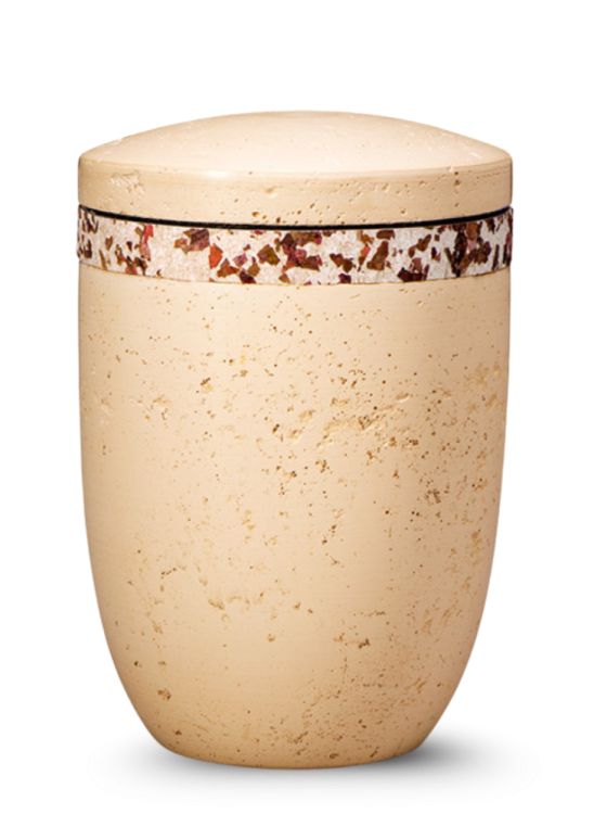 Ökologische Urne Dujura – Terrakotta/Weinblätter