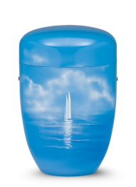 Metalowa urna Airbrush – Niebieska/Żaglówka