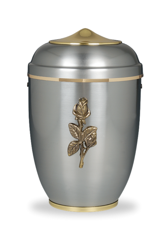 Kovová urna Amara II, šedá, růže