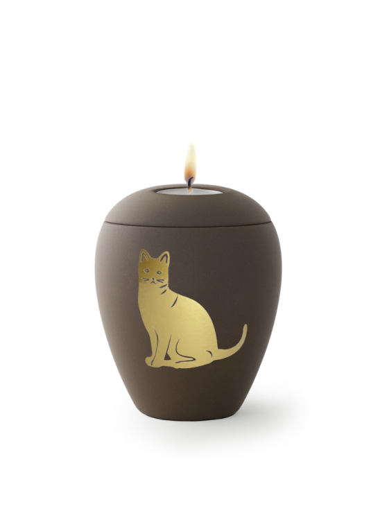 Siena Cat Tierurne mit Kerze - Cafe 0,5l