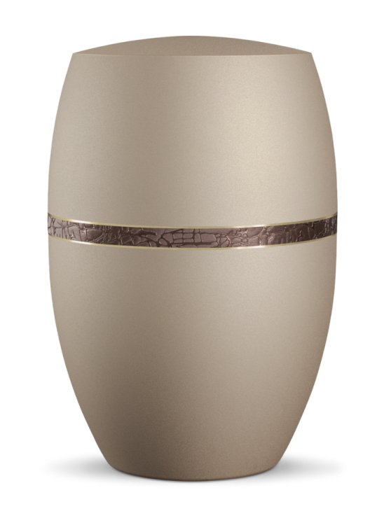 Ökologische Urne Zenith, champagnerfarben, mit Zierband