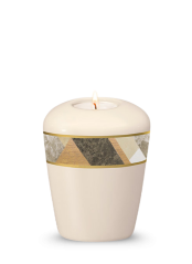 Keramická miniurna Lignum - Krémová