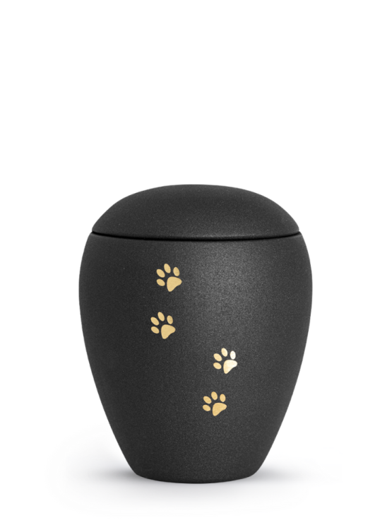 Zvířecí urna Verona Paws - Černá 1,5l
