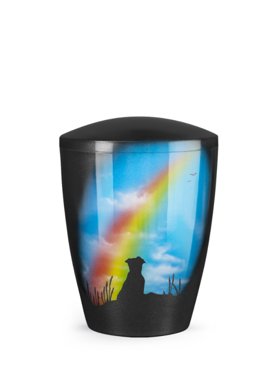 Zvířecí urna Airbrush, pes a duha 1,5l