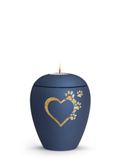 Zvířecí urna Verona Heart se svíčkou - Navy 0,5l