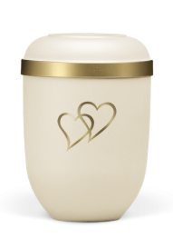 Organiczna urna Velvet Heart, kremowa, serce