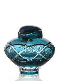 Křišťálová urna Spiny - Azurová 11,5 cm