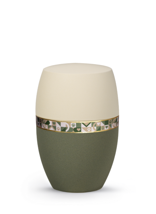 Zvířecí urna Infinity Artist - Creme/Oliv 1,5l