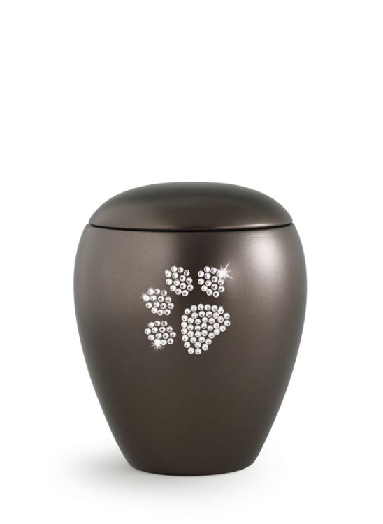 Zvířecí urna Crystal  Paw - Hnědá 1,5l