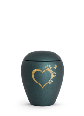 Zvířecí urna Verona Heart - Smaragdová 0,5l